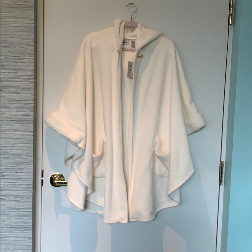 Cream winter poncho